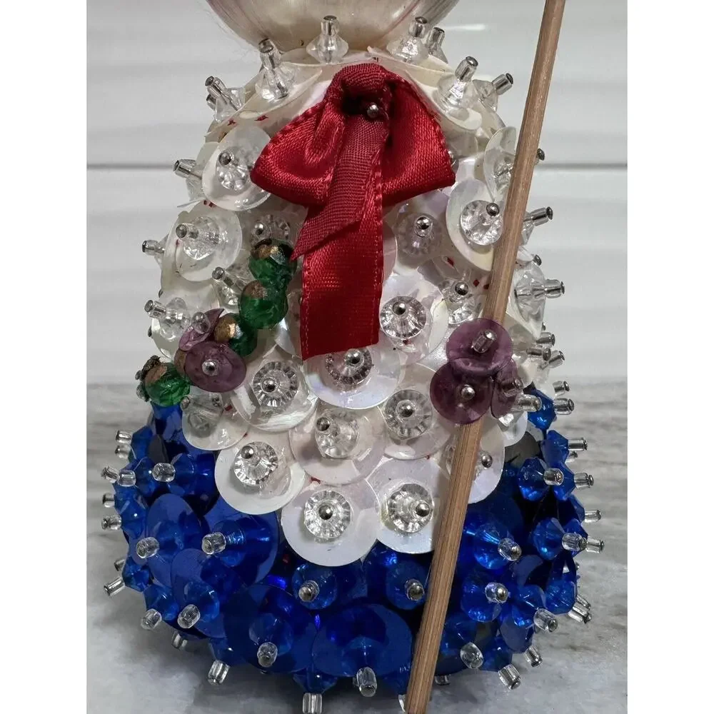 Vtg 70s The Littlest Choir Boy Collectors Sequin Christmas Ornament Gena Kinder